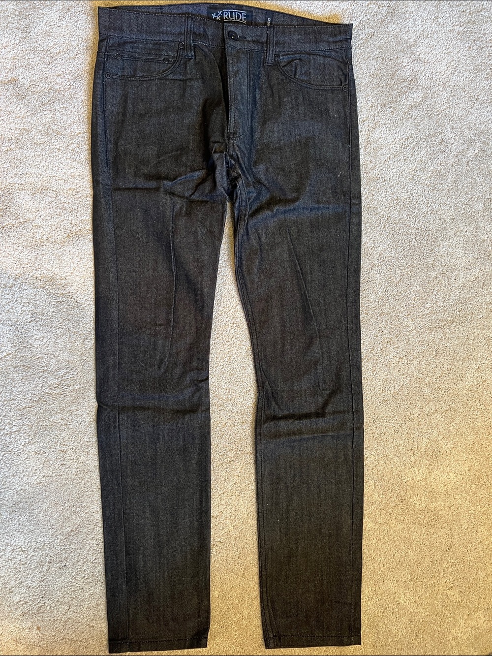 RUDE Men Skinny Jeans — Dark Gray / Black Wash